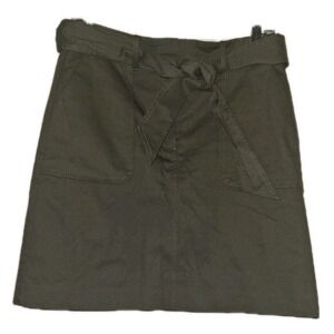 Loft Outlet A Line Skirt‎ Womens Size 2 Millitary Olive Green Tie Belt Woodsy